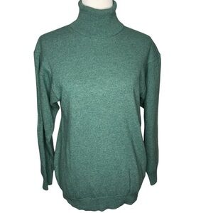 German Made Women’s Sea Foam Green Wool Cashmere Turtleneck Sweater Size 36 38 M